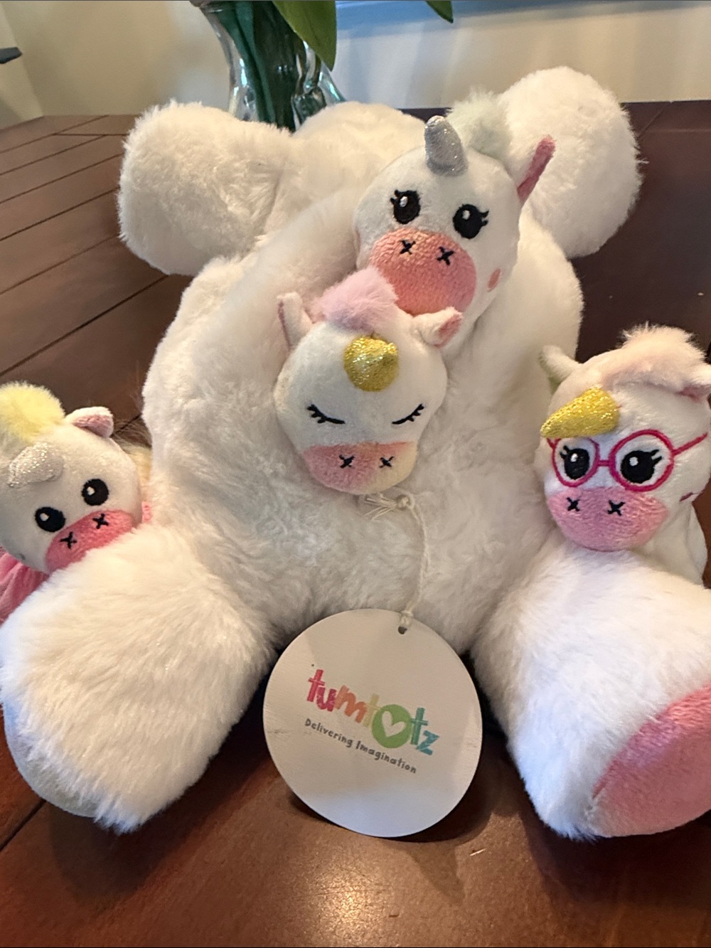 Plush White Unicorn Family Stuffed Animals Set - Soft Multicolor Accents - Picture 7 of 12